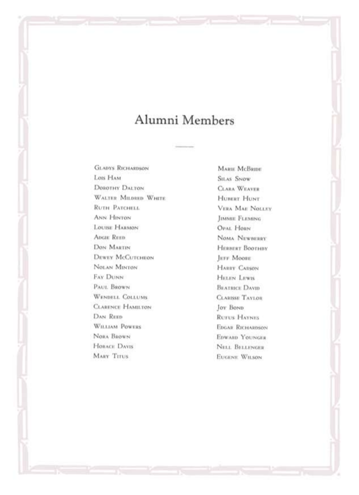 Alumni Members List 1939, The Scroll