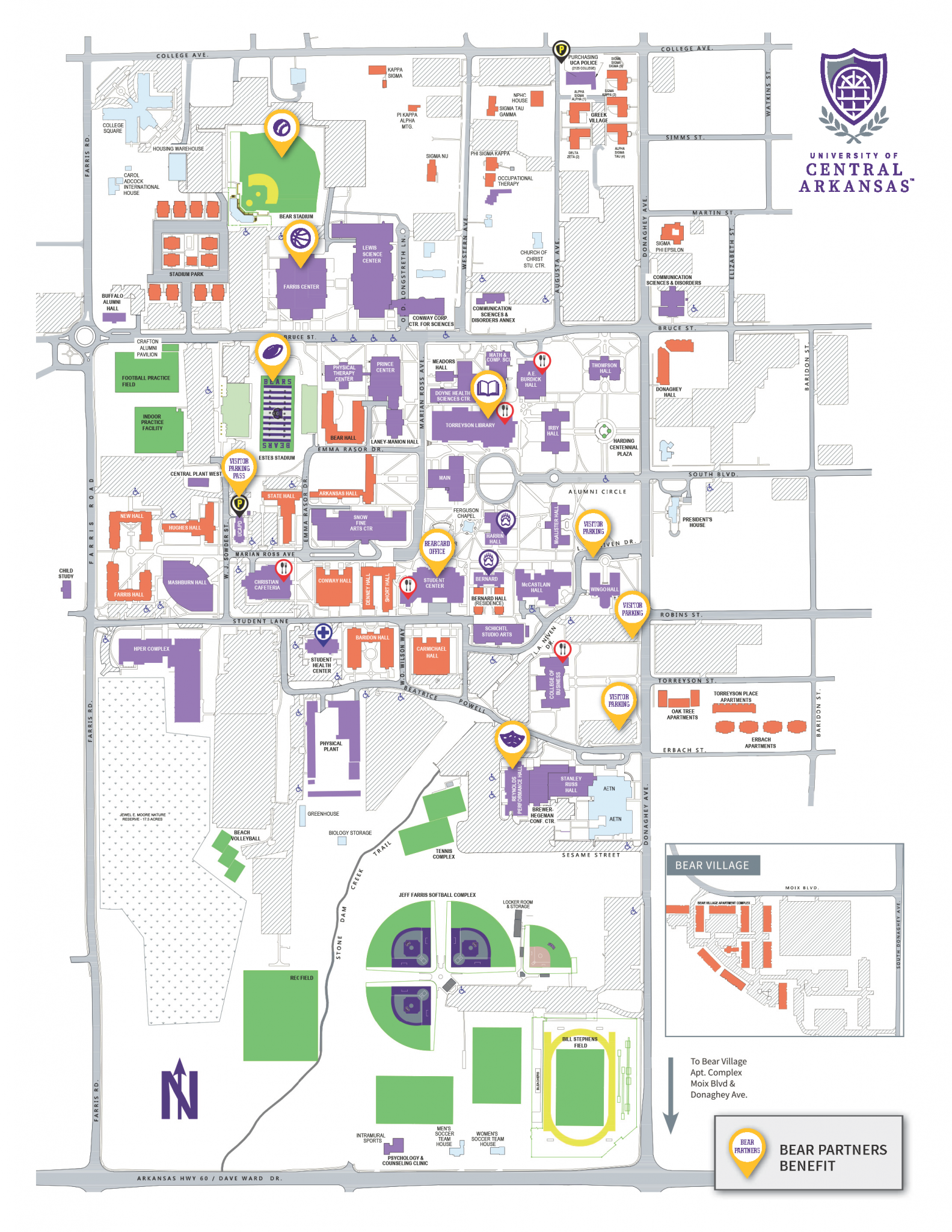 University Of Arkansas Campus Map Campus Map – Bear Partners