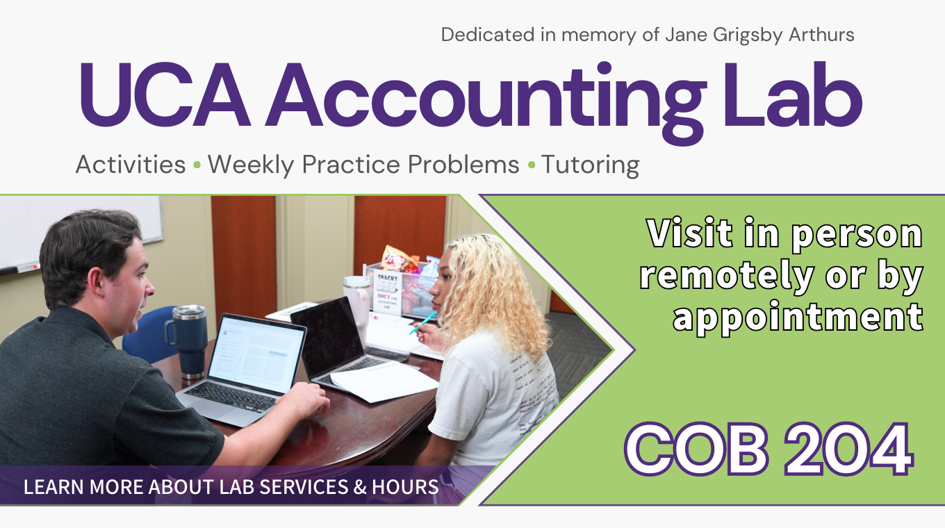 Visit the UCA Accounting Lab in COB 204