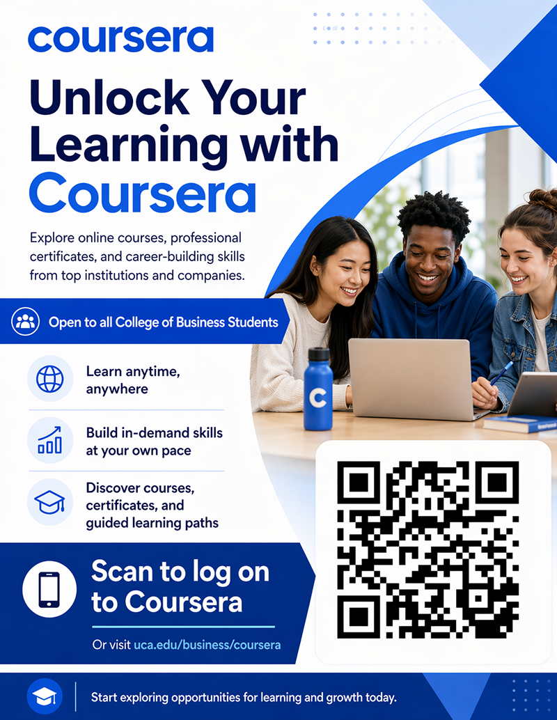 COB Students can create a Coursera Account with this QR code.