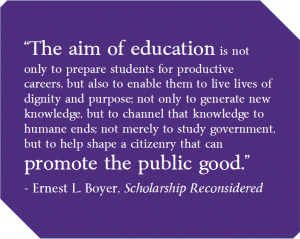 Ernest L Boyer quote from Scholarship Reconcidered