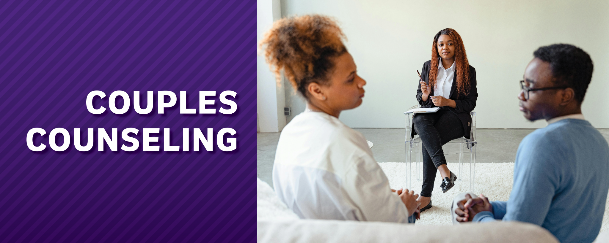 Couples Counseling. A man and a woman meets for couples counseling