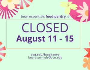Pantry Closed August 11 through 15