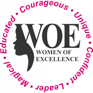 UCA Women of Excellence Logo, Leader, Magical, Educated, Courageous, Unique, Confident