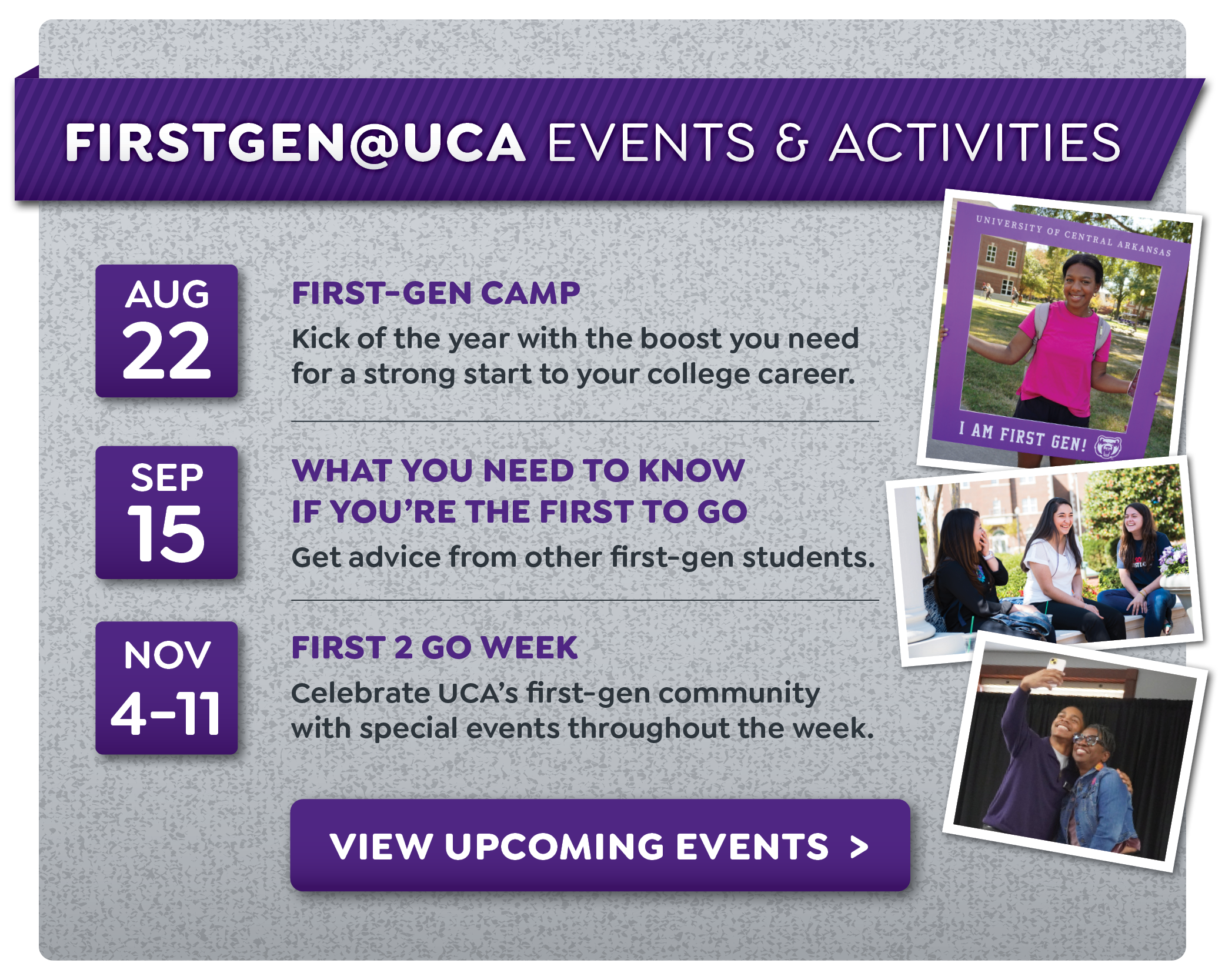 FirstGen@UCA Events & Activities