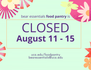 Pantry closed August 11 through 15