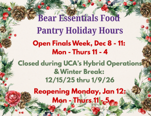 Finals Hours Mon through Thursday 11 - 4. Closed 12/15 - January 9. Reopening at 11 am on Jan 12