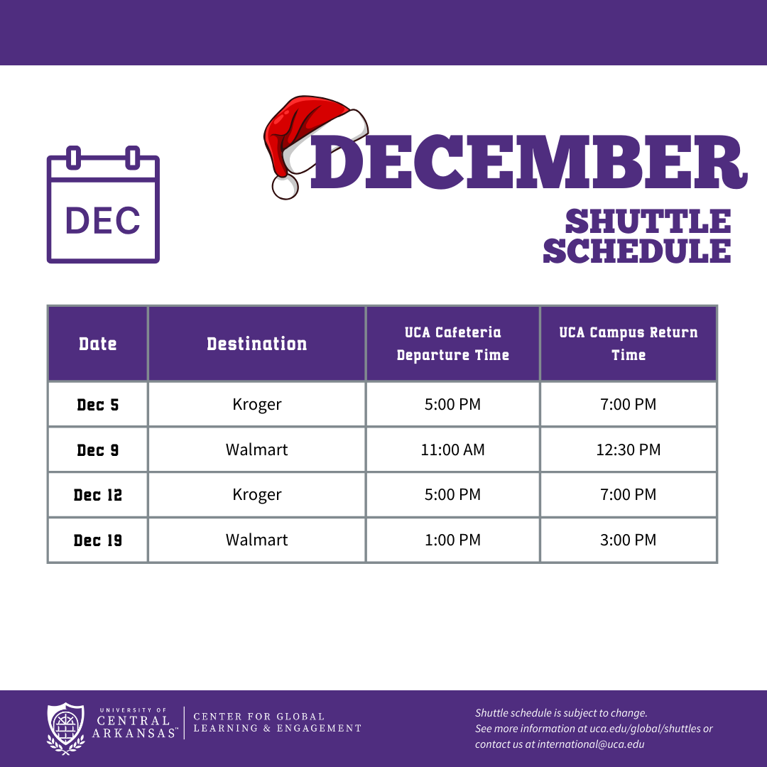 Fall 2023 Shuttle Schedule