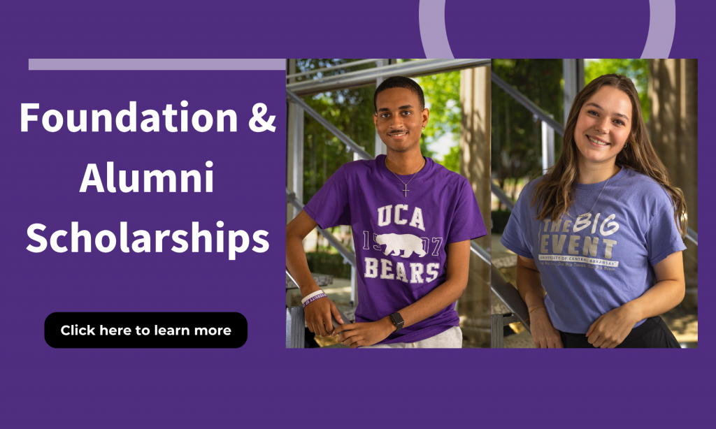 Click banner to learn more about UCA Foundation & Alumni Scholarships