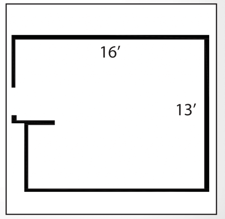 Image; 16 foot by 13 foot floor plan