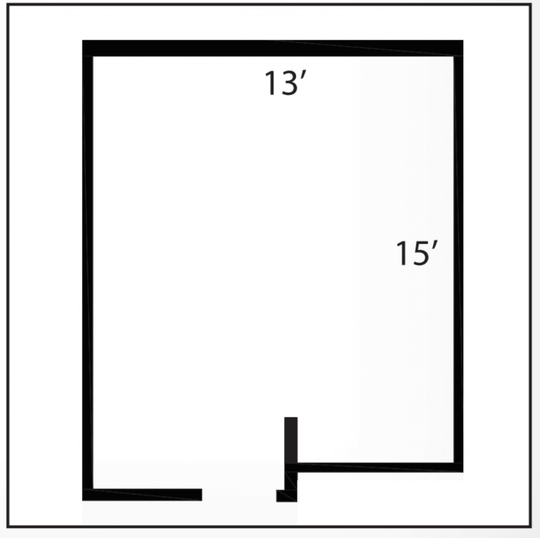 image; floor plan, 13 foot by 15 foot