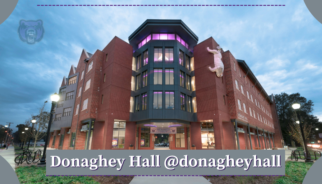 image; link/button to donaghey hall instagram