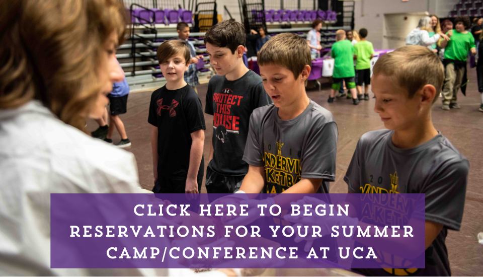 Image; link to begin reservations for your summer camp or conference at UCA
