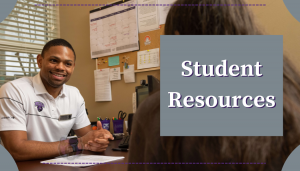 Image; link/button to student resources page