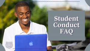 image; link/button to student conduct frequently asked questions page