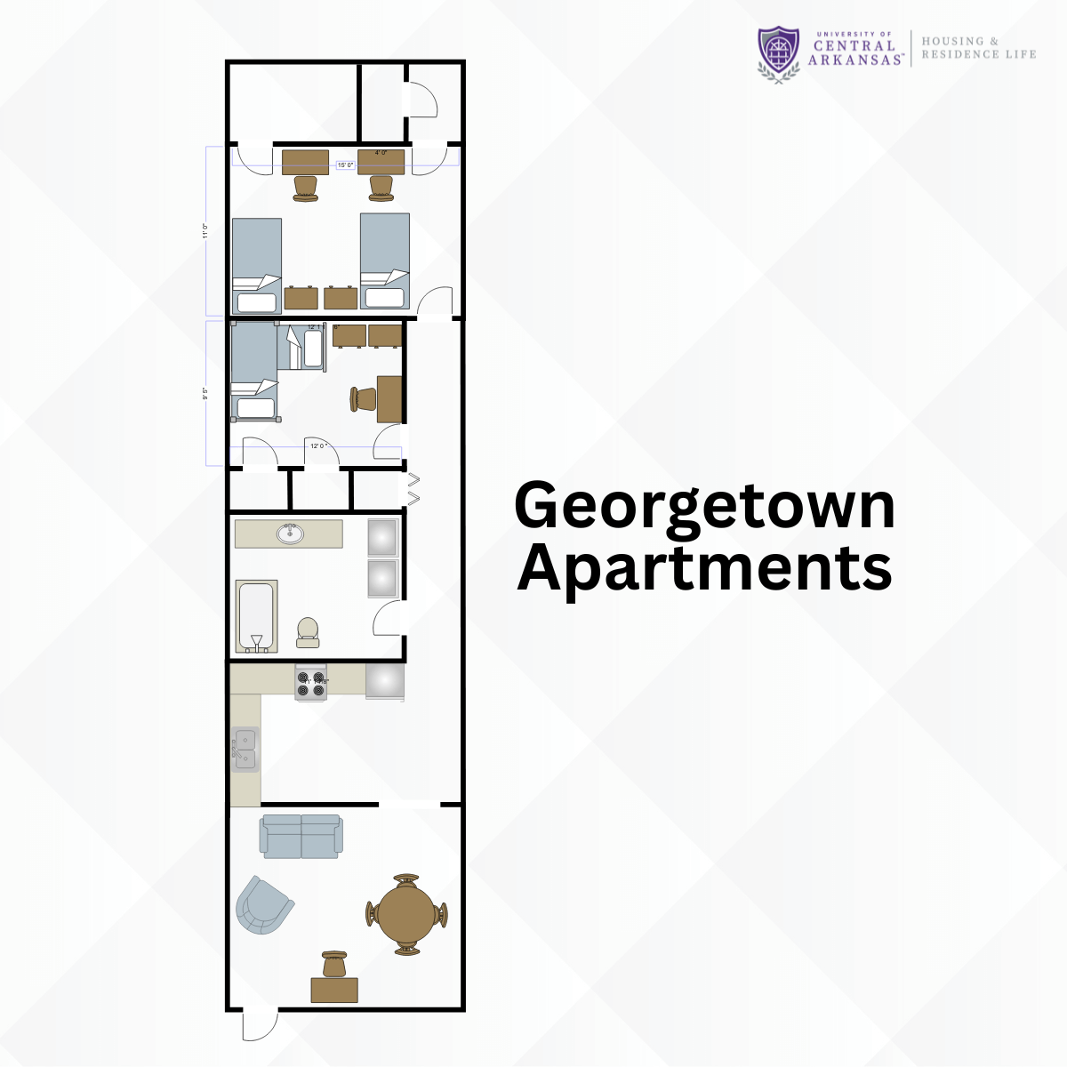 Georgetown Graduate Housing Apartments Floor Plan