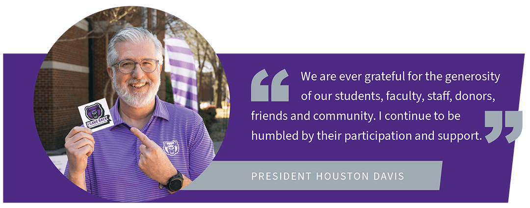We are ever grateful for the generosity of our students, faculty, staff, donors, friends and community. I continue to be humbled by their participation and support.