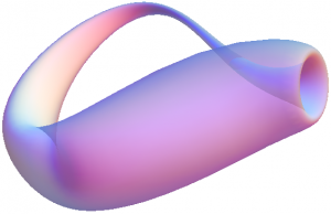 An image of a Klein Bottle; licensed under creative commons available on the Wikimedia commons.