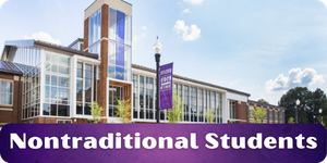 Button showing the T-REC building. Leads to nontraditional student resources.