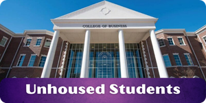 Button showing the college of business. Leads to unhoused student resources.