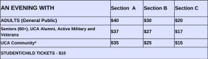 EVENING WITH SINGLE TICKETS