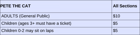 Pete the Cat Benefit Tickets 
