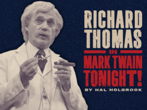The actor Richard Thomas portraying Mark Twain