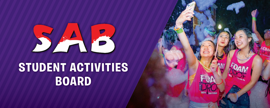 Banner for Student Activities Board with students enjoying a Foam Party