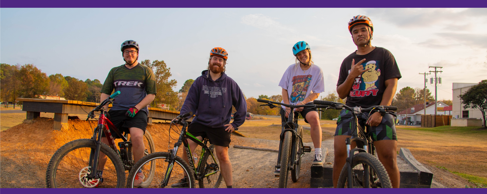 Students spend time mountain biking together