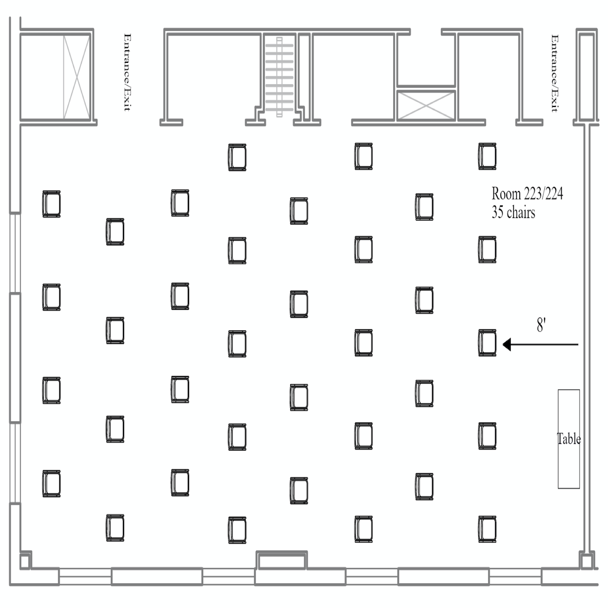 COVID-19 Meeting Room Setup Diagrams w/ Six-Foot Distancing Requirement